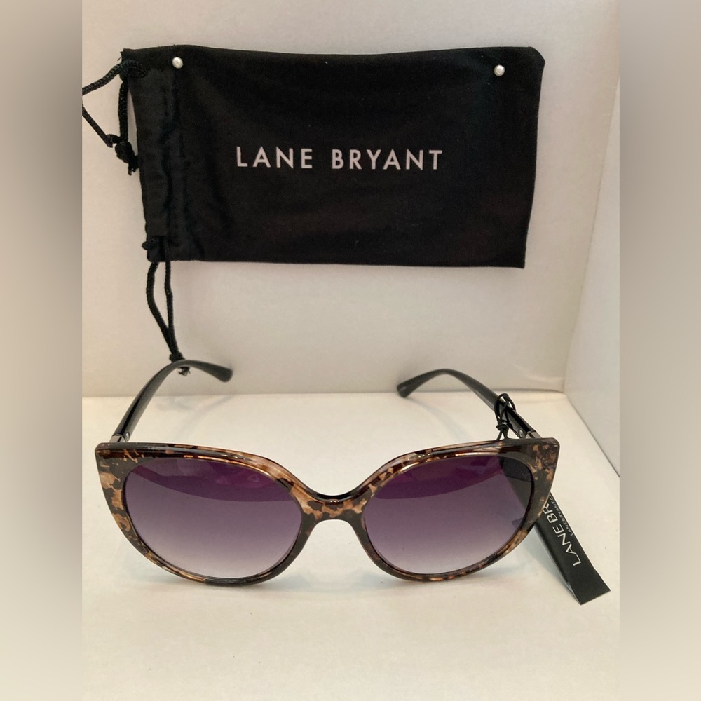 NWTs.. Lane Bryant Tortoise Cat-Eye Sunglasses with Purple Gradient Lenses.